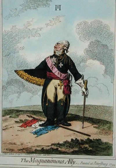 The Magnanimous Ally, published by Hannah Humphrey in 1799 by James Gillray