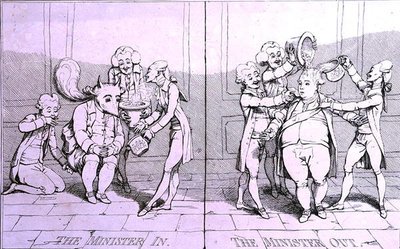 The Minister In - The Minister Out by James Gillray