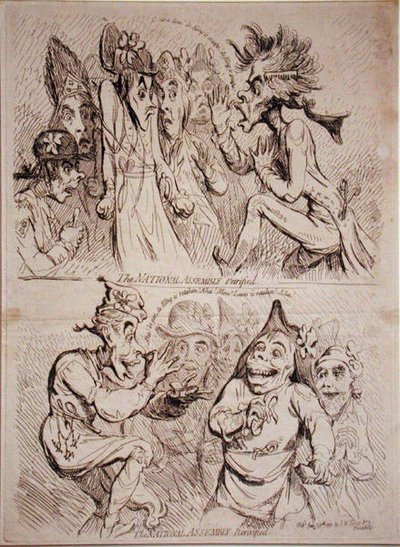 The National Assembly petrified, and The National Assembly Revivified, published by S.W. Fores in 1791 by James Gillray