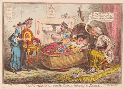The Nursery; with Britannia reposing in Peace, pub. 1802 by James Gillray