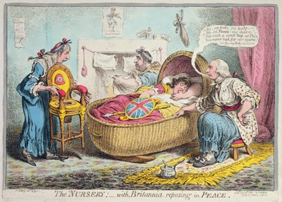 The Nursery! with Britannia reposing in Peace, published by Hannah Humphrey by James Gillray