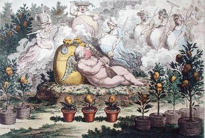 The Orangerie, or The Dutch Cupid reposing, After the Fatigues of Planting by James Gillray