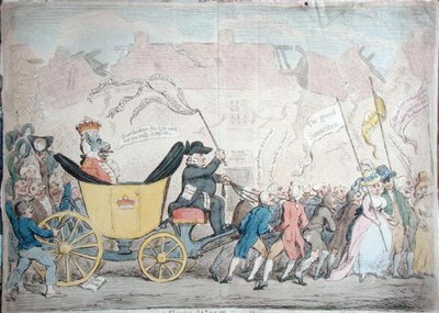 The Pacific Entrance of Earl-Wolf into Blackhaven, published by Hannah Humphrey in 1792 by James Gillray