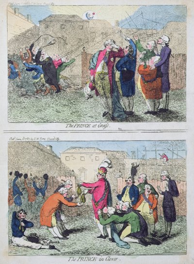 The Prince at Grass and The Prince in Clover, published by S.W. Fores in 1787 by James Gillray