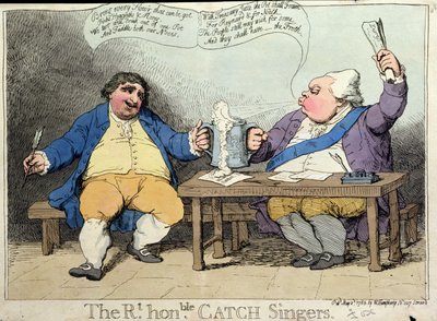 The Right Honourable Catch Singers, Published by William Humphrey in 1783 by James Gillray
