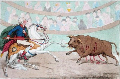 The Royal Bull-Fight, Published by Hannah Humphrey in 1795 by James Gillray