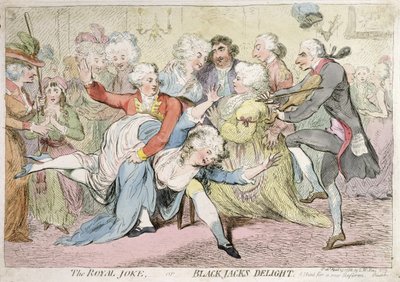The Royal Joke, or Black Jacks Delight, published by S.W. Fores in 1788 by James Gillray