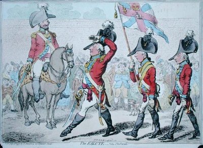 The Salute, or The Parade, published by Hannah Humphrey in 1797 by James Gillray