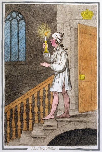 The Sleep-Walker, published by Hannah Humphrey by James Gillray