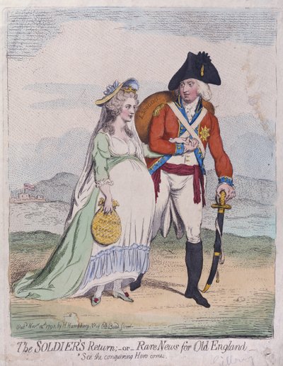 The Soldiers Return, or Rare News for Old England, published by Hannah Humphrey in 1791 by James Gillray