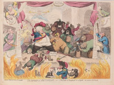 The Surrender of Amsterdam or The Duke of Brunswick in a Bustle, pub. 1787 by James Gillray