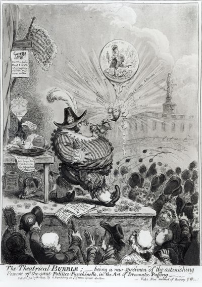 The Theatrical Bubble... published by Hannah Humphrey by James Gillray