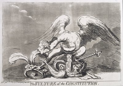 The Vulture of the Constitution, Published by Hannah Humphrey in 1789 by James Gillray