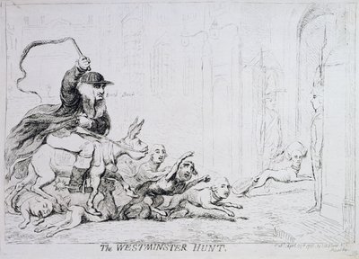 The Westminster Hunt, published by 1788 by James Gillray