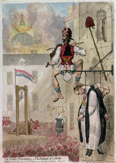 The Zenith of French Glory; The Pinnacle of Liberty. Religion, Justice, Loyalty and all the Bugbears of Unenlightened Minds, Farewell!, published by Hannah Humphrey by James Gillray
