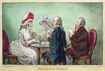 Two-Penny Whist, published by Hannah Humphrey in 1796 by James Gillray