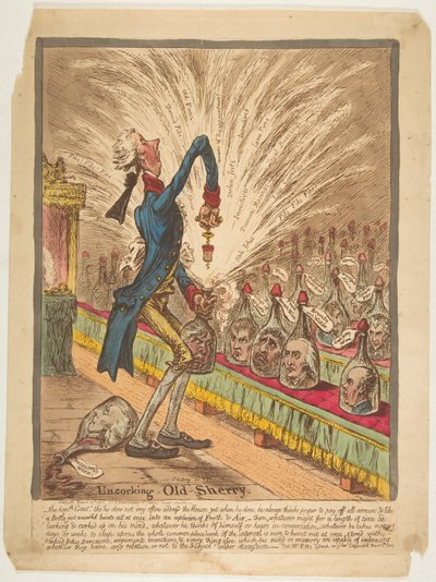 Uncorking Old Sherry by James Gillray