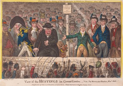 View of the Hustings in Covent Garden - The Westminster Election November 1806, pub. 1806 by James Gillray