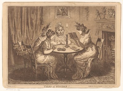 Woman Reading a Horror Novel by James Gillray