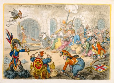 Westminster Conscripts under the Training Act by James Gillray