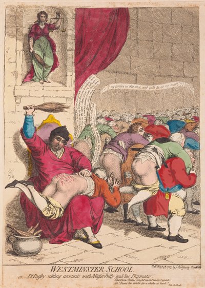 Westminster School or Dr Busby settling accounts with Master Billy and his Playmates, pub. 1785 by James Gillray