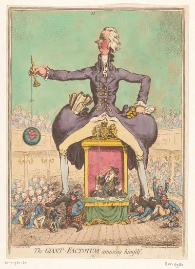 William Pitt Playing the Parliament, 1797 by James Gillray