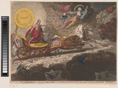 William Pitt Expelling the Dark Forces, 1795 by James Gillray
