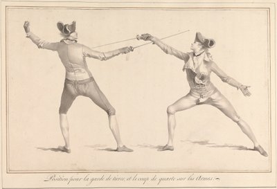 Position for Guard in Tierce, and the Quarte Strike on the Weapons by James Gwin