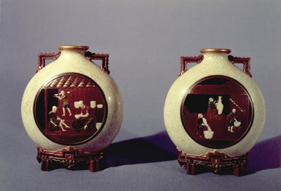 Pair of Worcester vases by James Hadley