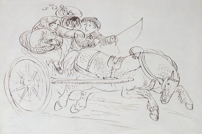 Couple in a Chariot Pulled by a Horse by James Howe