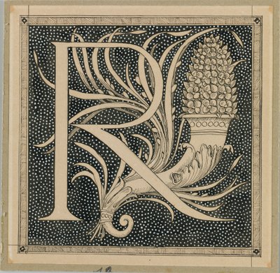 Capital Letter R, illustration from The Life of Our Lord Jesus Christ by James Jacques Joseph Tissot