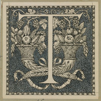 Capital Letter T, illustration from The Life of Our Lord Jesus Christ by James Jacques Joseph Tissot