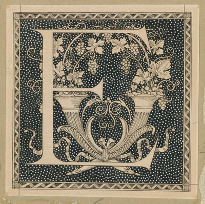 Capital Letter E, illustration from The Life of Our Lord Jesus Christ by James Jacques Joseph Tissot