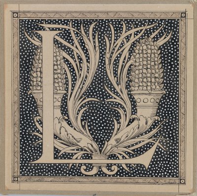 Capital Letter L, illustration from The Life of Our Lord Jesus Christ by James Jacques Joseph Tissot