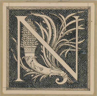 Capital Letter N, illustration from The Life of Our Lord Jesus Christ by James Jacques Joseph Tissot