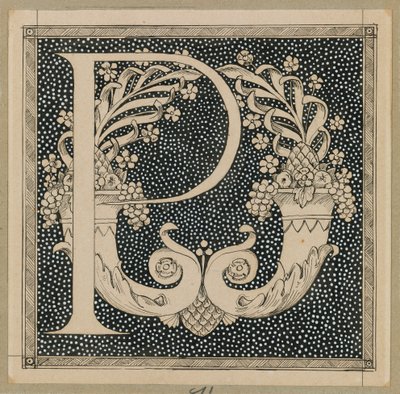 Capital Letter P, illustration from The Life of Our Lord Jesus Christ by James Jacques Joseph Tissot