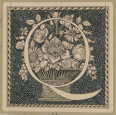 Capital Letter Q, illustration from The Life of Our Lord Jesus Christ by James Jacques Joseph Tissot