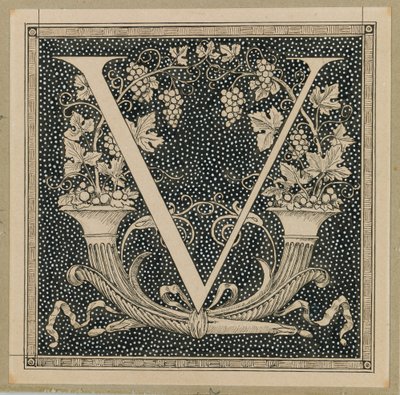 Capital Letter V, illustration from The Life of Our Lord Jesus Christ by James Jacques Joseph Tissot