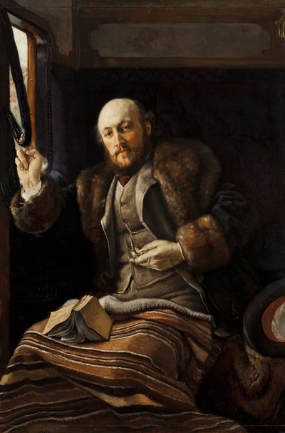 Gentleman in a Railway Carriage by James Jacques Joseph Tissot