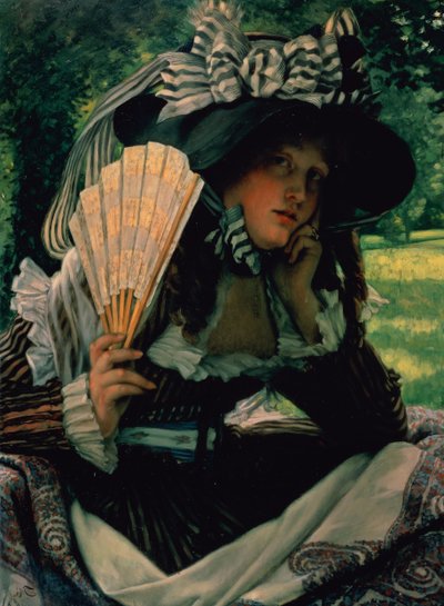 Girl with a Fan by James Jacques Joseph Tissot