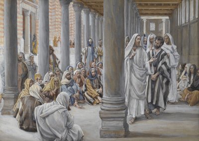 Jesus Walks in the Portico of Solomon, illustration from The Life of Our Lord Jesus Christ by James Jacques Joseph Tissot