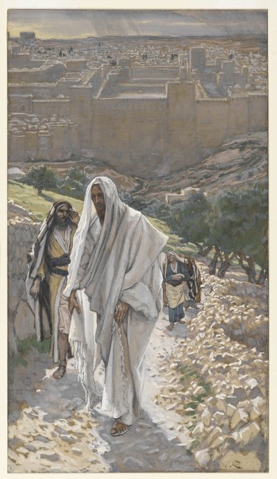 Jesus goes in the Evening to Bethany, illustration from The Life of Our Lord Jesus Christ by James Jacques Joseph Tissot