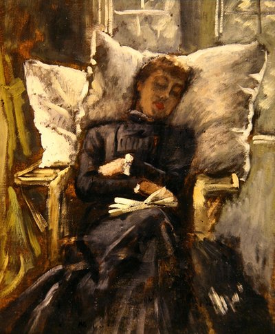 Mrs Newton in a Conservatory Chair by James Jacques Joseph Tissot