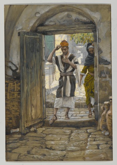 On Entering the House, Salute It, illustration from The Life of Our Lord Jesus Christ by James Jacques Joseph Tissot