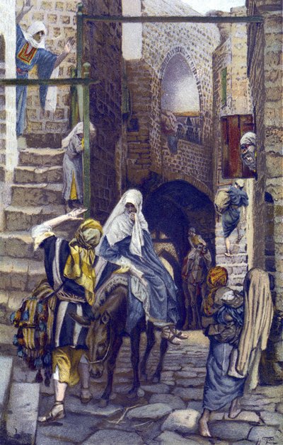 Saint Joseph Seeks a Lodging at Bethlehem - from “The Life of Our Lord Jesus Christ” - 1899 by James Tissot by James Jacques Joseph Tissot