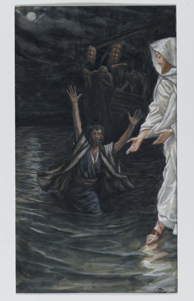 Saint Peter Walks on the Sea, illustration from The Life of Our Lord Jesus Christ by James Jacques Joseph Tissot
