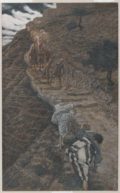 Saint Peter and Saint John Follow from Afar, illustration from The Life of Our Lord Jesus Christ by James Jacques Joseph Tissot