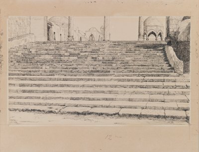 Staircase of the Court of Haram, illustration from The Life of Our Lord Jesus Christ by James Jacques Joseph Tissot