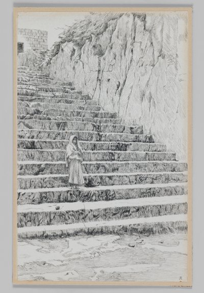 Steps leading to the Tombs of the Prophets, illustration from The Life of Our Lord Jesus Christ by James Jacques Joseph Tissot