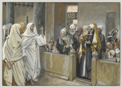 The Chief Priests Ask Jesus by What Right Does He Act in This Way, illustration from The Life of Our Lord Jesus Christ by James Jacques Joseph Tissot